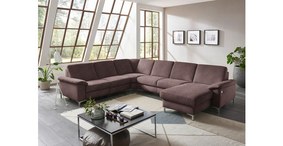WOHNLANDSCHAFT in Chenille Braun - Alufarben/Braun, Design, Textil/Metall (265/333/170cm) - Dieter Knoll