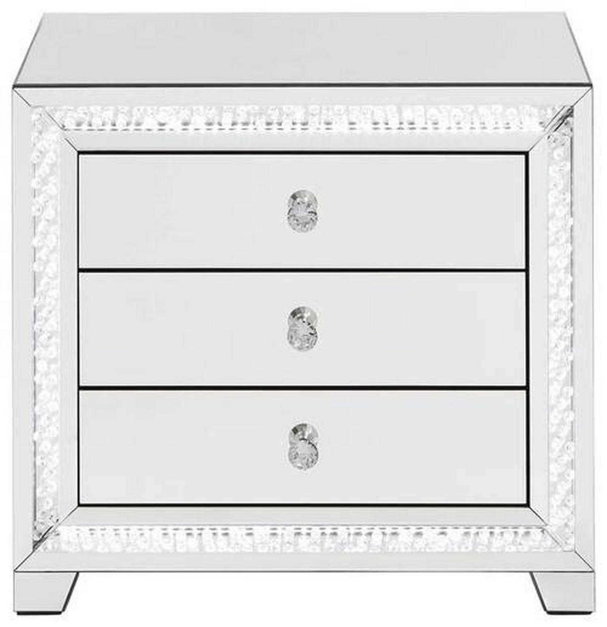 KOMÓD 80,7/74/45,3 cm  - ezüstszínű, Design, faalapú anyag/Üveg (80,7/74/45,3cm) - Xora