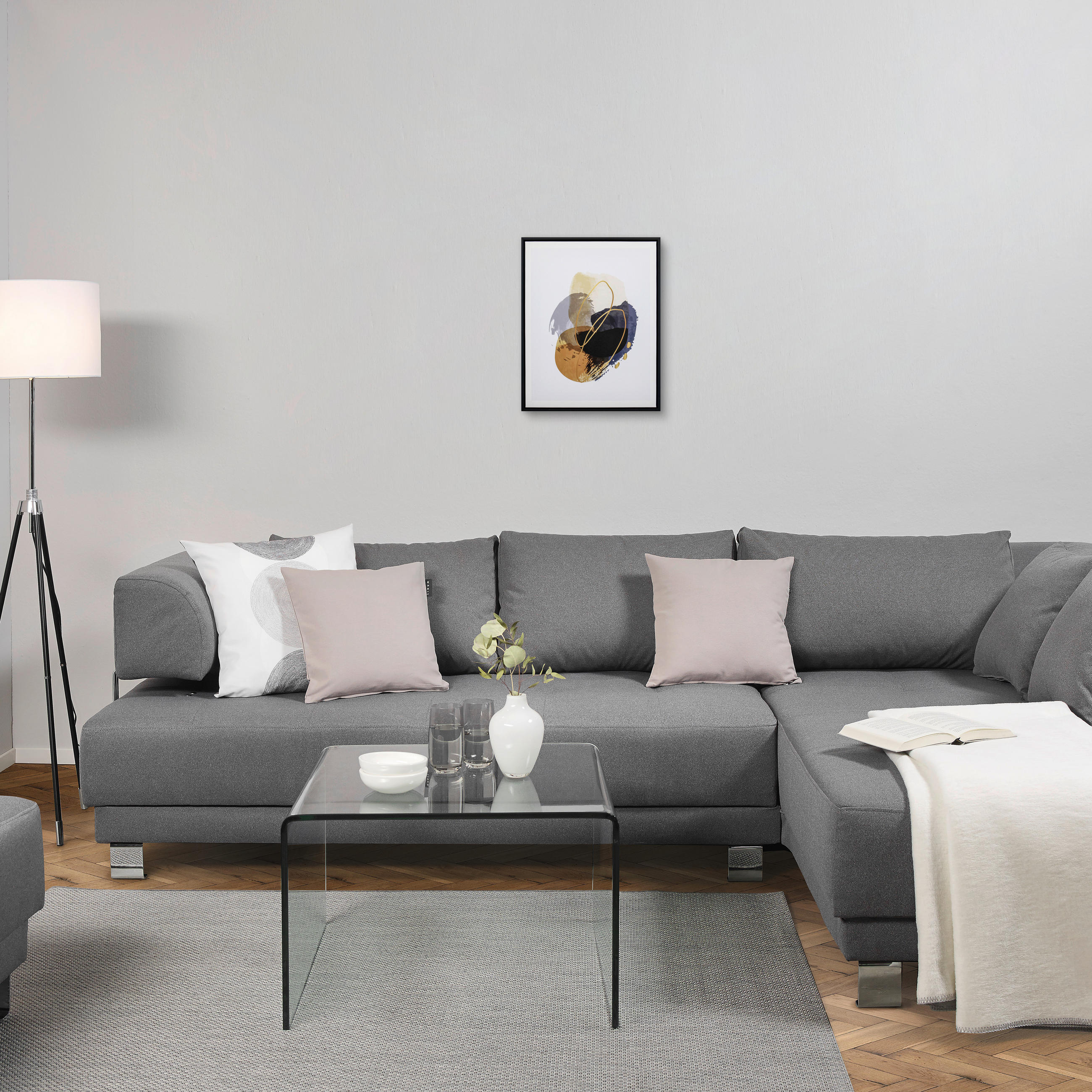 TISAK NA PLATNU     40/50 cm       - siva/smeđa, Trend, drvni materijal/tekstil (40/50cm) - Monee
