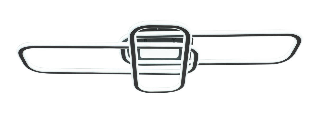 STROPNÍ LED SVÍTIDLO, 103/46/11 cm - bílá/černá, Design, kov/plast (103/46/11cm) - Novel