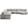 ECKSOFA in Flachgewebe Hellgrau  365/425 cm  - Hellgrau/Schwarz, Design, Kunststoff/Textil (365/425cm) - Lomoco