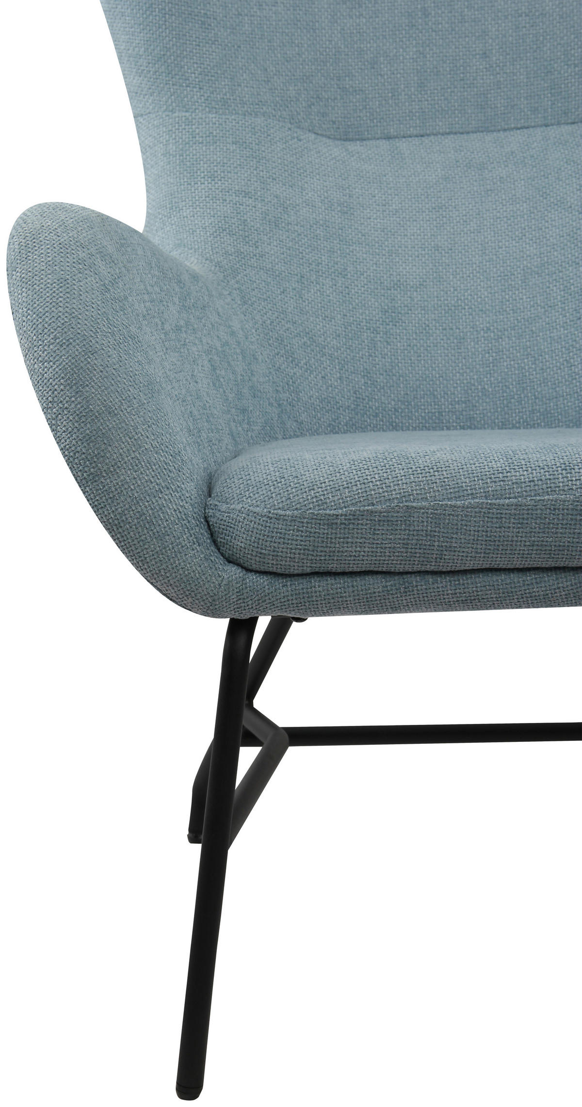 SESSEL in Bouclé Hellblau  - Schwarz/Hellblau, MODERN, Textil/Metall (77/106.5/84cm) - Livetastic