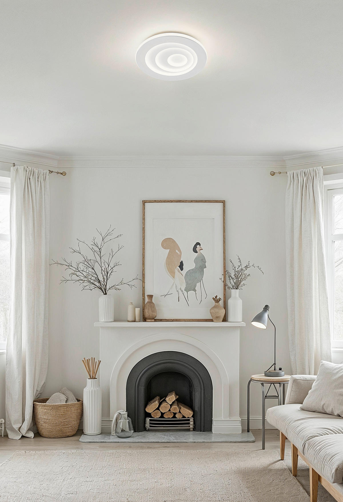 LED-DECKENLEUCHTE Orbis Spiral Round 36,5/5,6 cm   - Weiß, Design, Kunststoff/Metall (36,5/5,6cm) - Osram