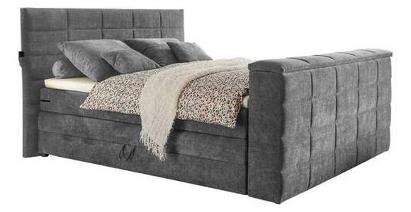 BOXSPRINGBETT 180/200 cm  in Dunkelgrau  - Dunkelgrau, KONVENTIONELL, Textil (180/200cm) - Carryhome