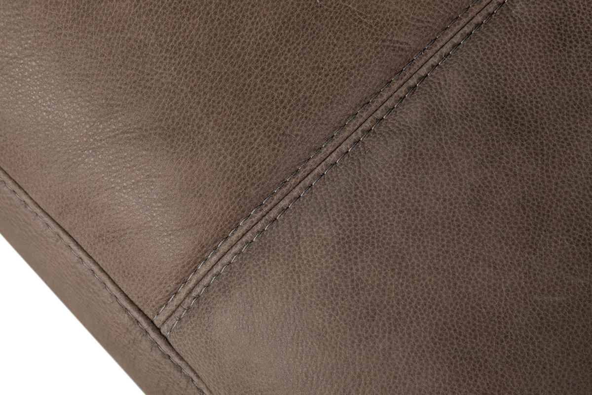 BIGSOFA Echtleder Graubraun  - Graubraun/Schwarz, Design, Leder/Kunststoff (294/87/122cm) - Designwerk