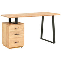 SCHREIBTISCH  in Schwarz, Akaziefarben  - Schwarz/Akaziefarben, MODERN, Holz/Metall (145/76/67cm) - MID.YOU