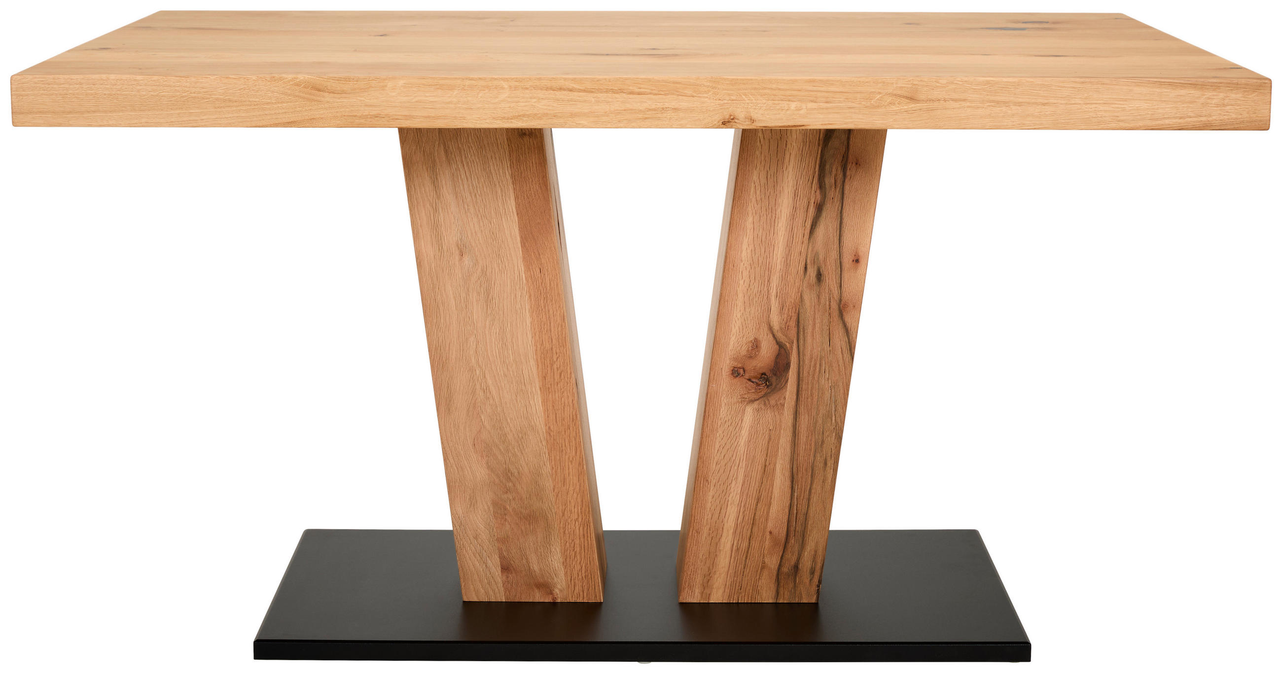 Thumbnail - Moderano Esstisch, Eiche, Holz, Eiche, massiv, rechteckig, Säule, Bodenplatte, 90x76x180 cm, in verschiedenen Größen und...