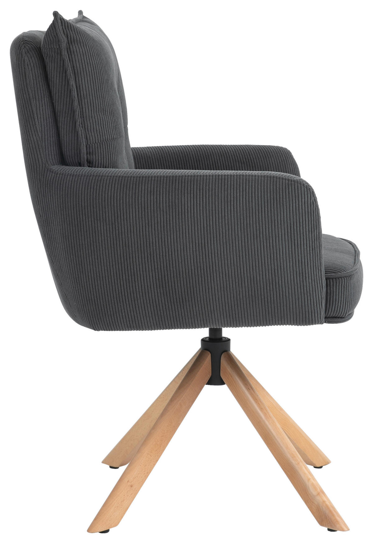 ARMLEHNSTUHL  in Cord  - Anthrazit/Buchefarben, Design, Holz/Textil (60/95/67cm) - Novel