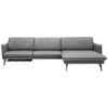 ECKSOFA Grau Echtleder  - Anthrazit/Grau, Design, Leder/Metall (330/174cm) - Himolla