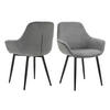 ARMLEHNSTUHL-SET 2 Stück  in Cord  - Schwarz/Grau, MODERN, Textil/Metall (64/86/59cm) - Livetastic