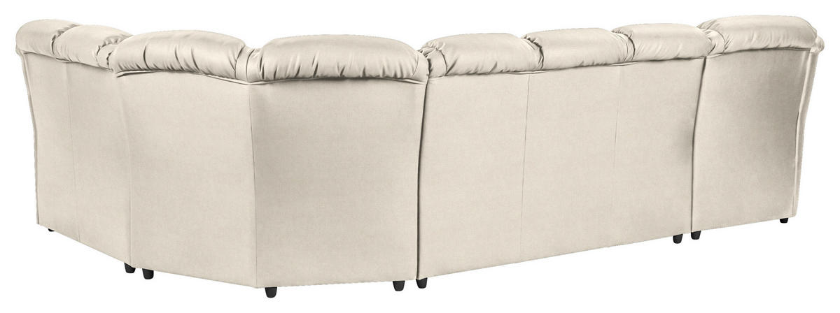 WOHNLANDSCHAFT in Chenille Creme  - Creme/Schwarz, Konventionell, Kunststoff/Textil (165/333/216cm) - Livetastic