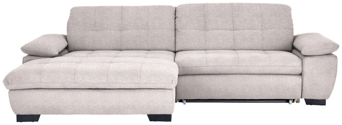 ECKSOFA in Webstoff Hellrosa  180/265 cm  - Hellrosa/Schwarz, Design, Textil/Metall (180/265cm) - Carryhome