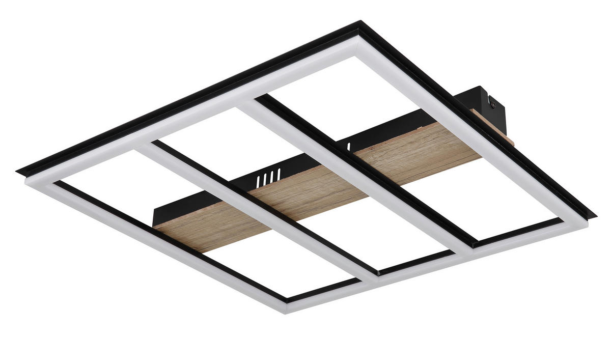 PLAFONIERĂ CU LED - opal/maro închis, Natur, plastic/metal (45/45/5,5cm) - Globo