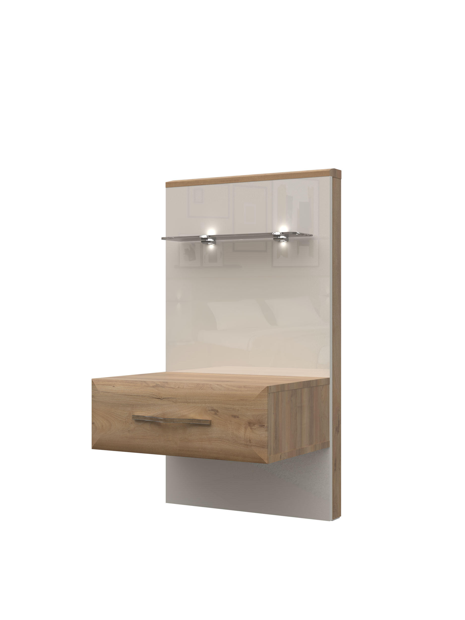 MAJHNA NOČNA OMARICA, bež  - bež, Design, steklo/leseni material (56/100/47cm) - Hom`in