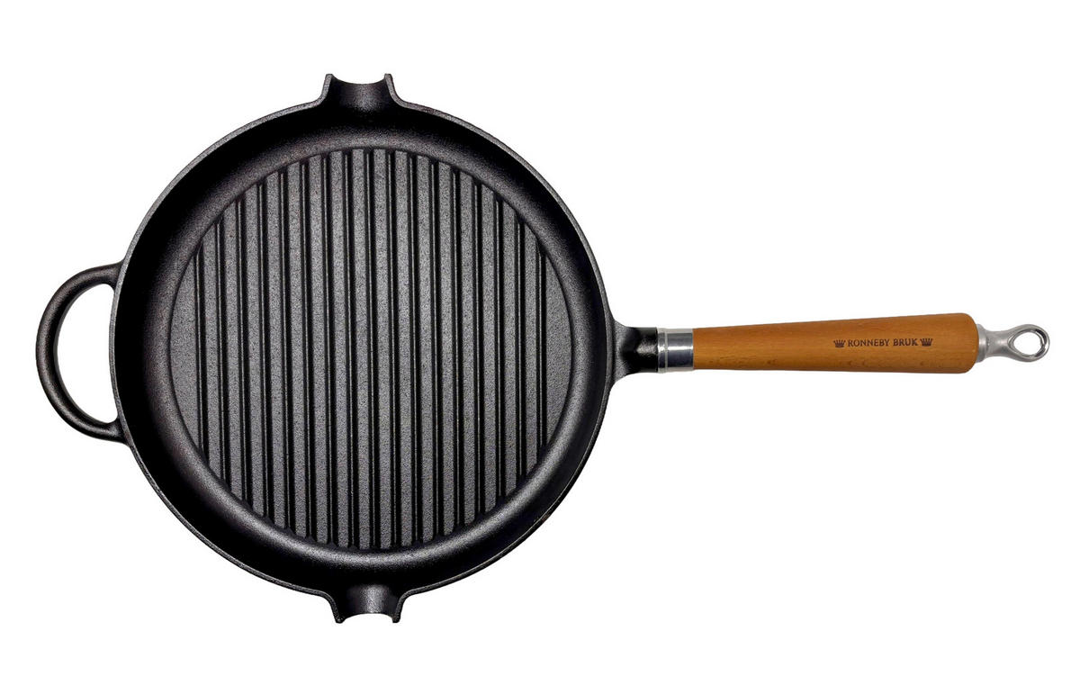 BRATPFANNE  - Schwarz/Braun, Basics, Holz/Metall (57/28/8cm)