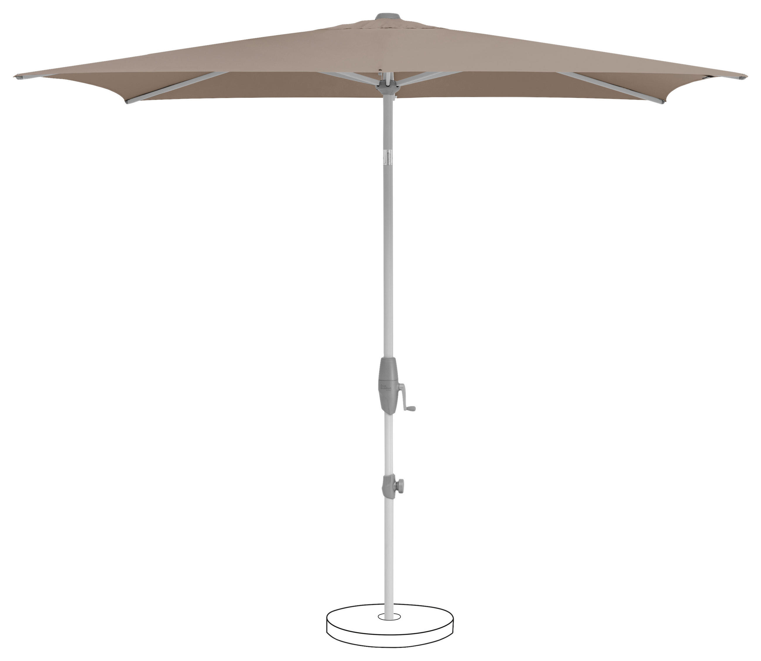 SONNENSCHIRM Taupe  - Taupe/Silberfarben, KONVENTIONELL, Textil/Metall (250/200cm) - Suncomfort by Glatz