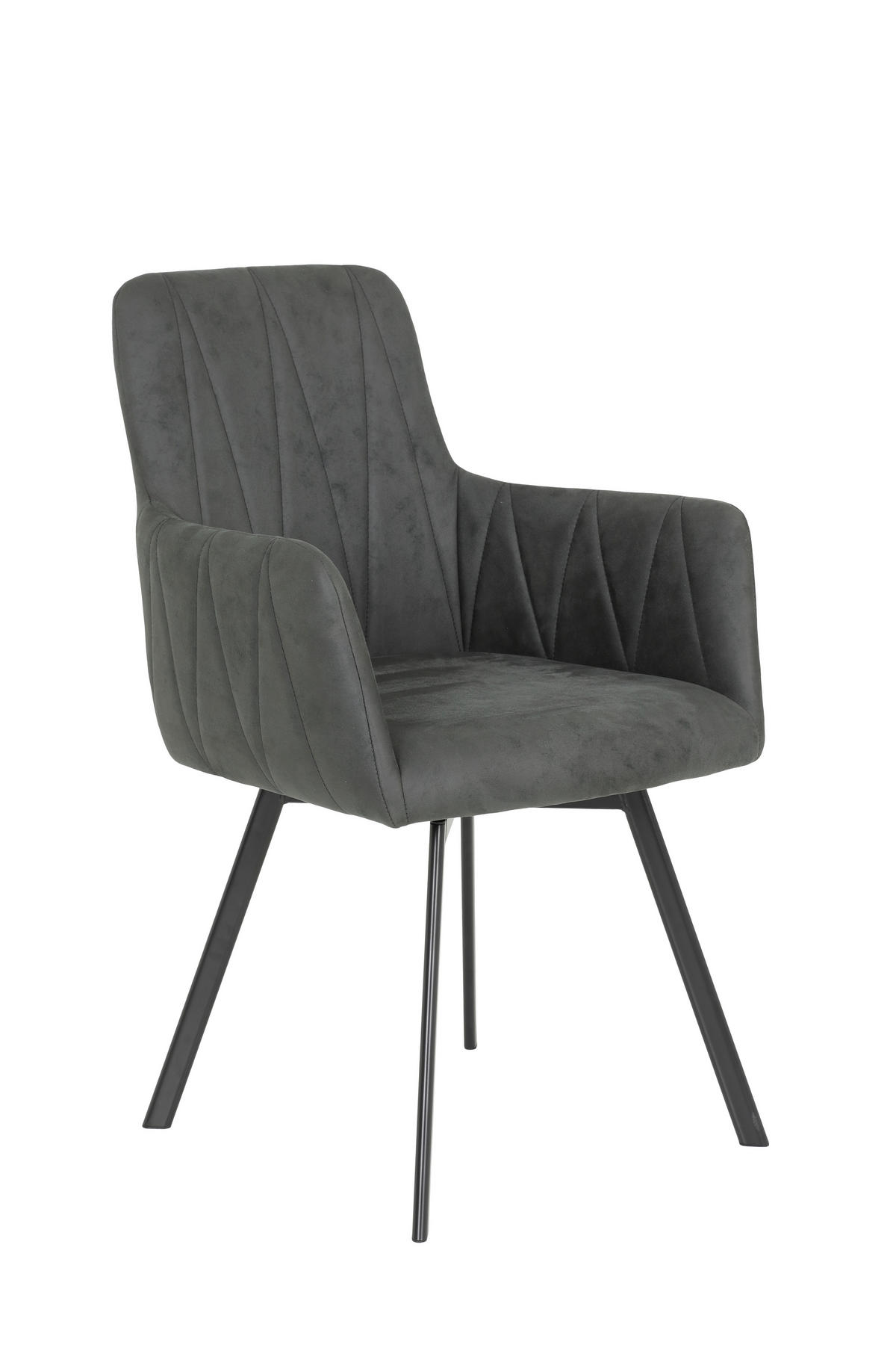 TISCHGRUPPE   - Anthrazit/Eiche Artisan, MODERN, Textil/Metall (160 - 200/76/90cm) - MID.YOU