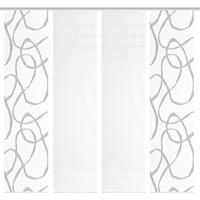 FLÄCHENVORHANG  4 Stück  blickdicht  60/260 cm   - Grau Hochglanz/Weiß, KONVENTIONELL, Textil (60/260cm)