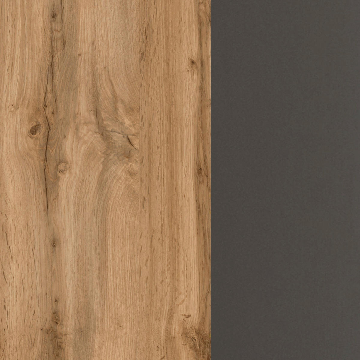 KÜCHENBLOCK 270 cm   in Graphitfarben, Eiche Wotan  - Chromfarben/Schieferfarben, Modern, Holzwerkstoff/Metall (270cm) - Held