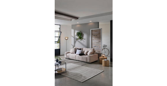 BIGSOFA Chenille Beige  - Dunkelbraun/Beige, KONVENTIONELL, Kunststoff/Textil (250/100/90cm) - Carryhome