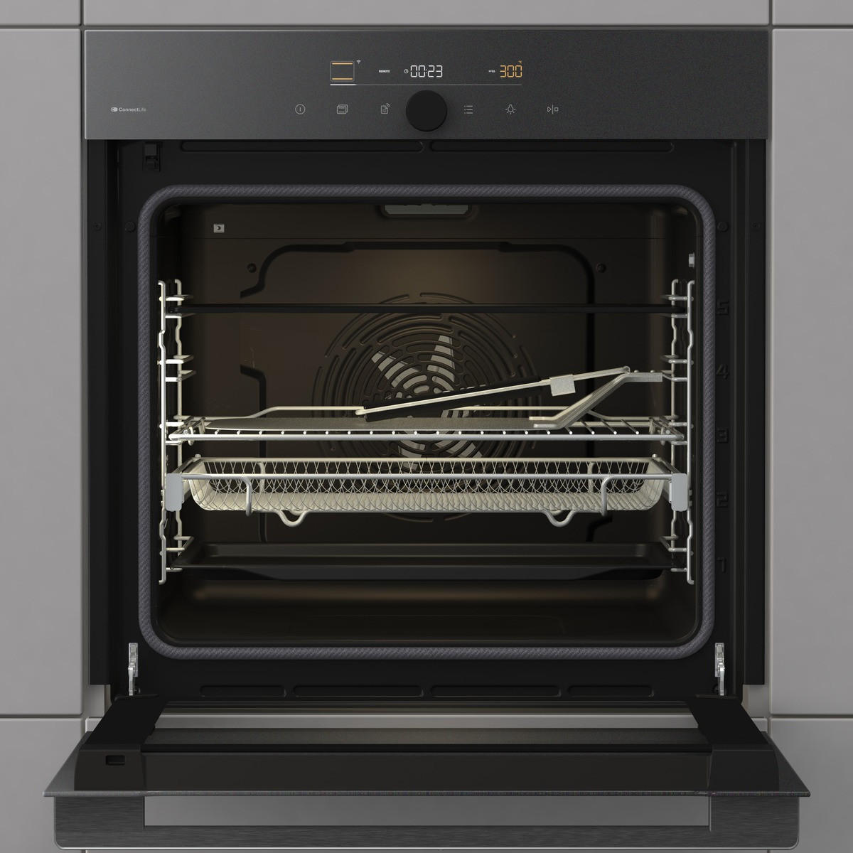 EINBAUBACKOFEN GO66MB PIZZA350C  - Schwarz, Trend, Metall (59,5/59,5/56,4cm) - Gorenje