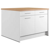 KÜCHENINSEL 123,4/91,8/96,6 cm  in Weiß, Eichefarben  - Edelstahlfarben/Eichefarben, Basics, Holzwerkstoff/Metall (123,4/91,8/96,6cm) - Impuls