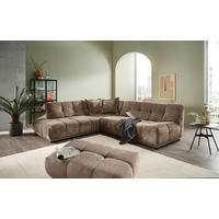 ECKSOFA Chenille Braun  - Schwarz/Braun, Modern, Kunststoff/Textil (250/284cm) - Livetastic