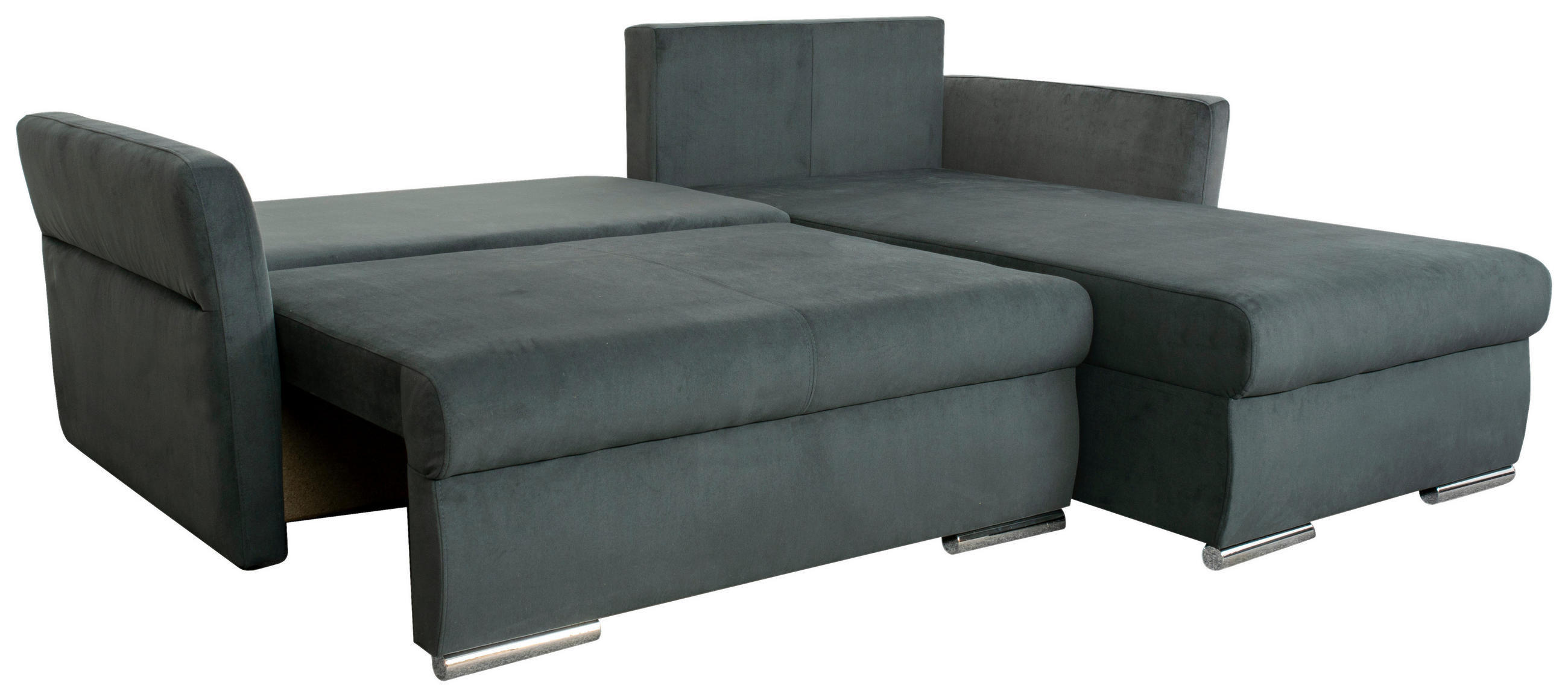 SEDEŽNA GARNITURA, velur siva  - barve kroma/siva, Moderno, umetna masa/tekstil (218/168cm) - Carryhome