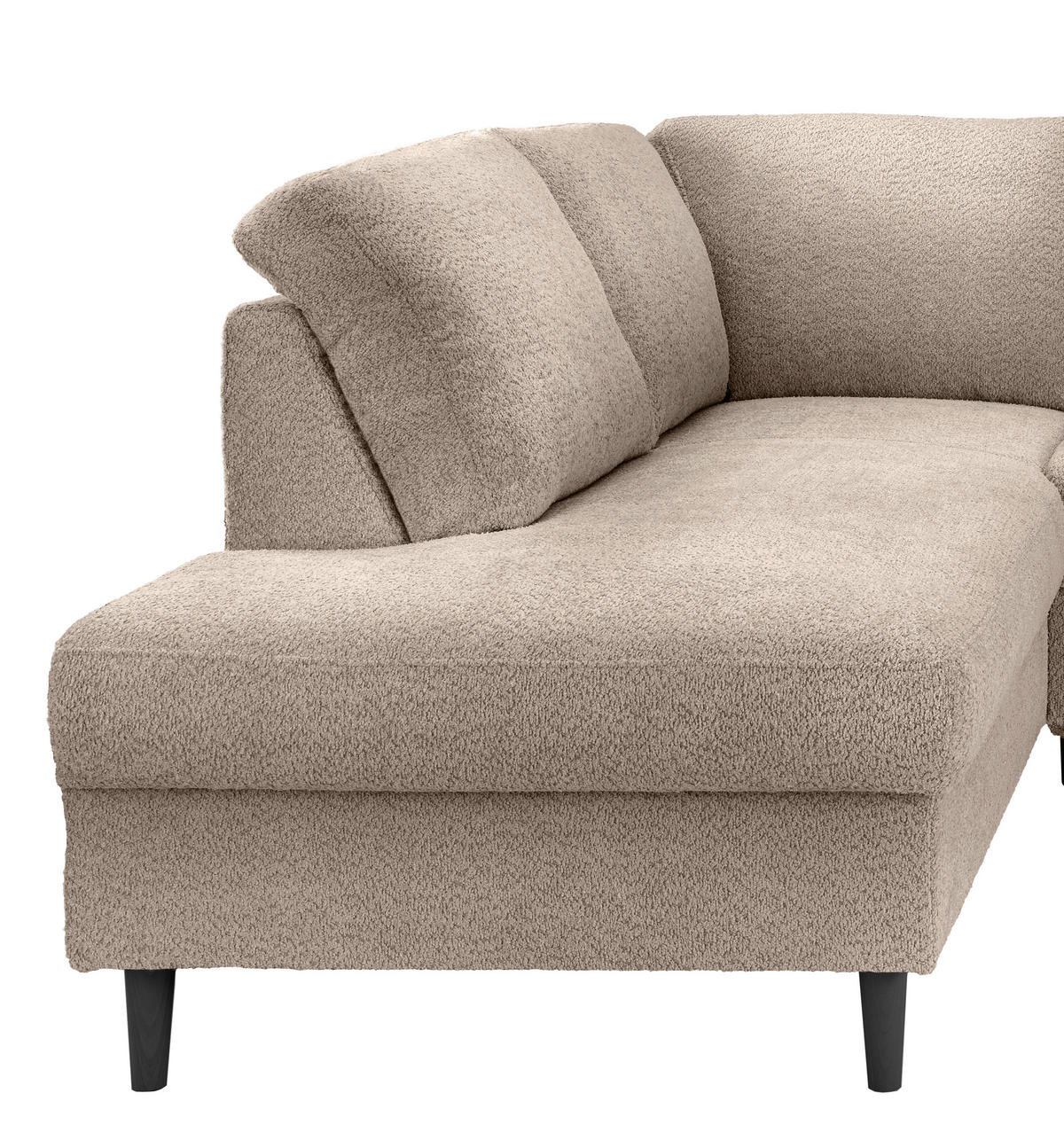 ECKSCHLAFSOFA in Beige Textil   - Beige/Schwarz, Modern, Holz/Textil (200/242cm) - Livetastic