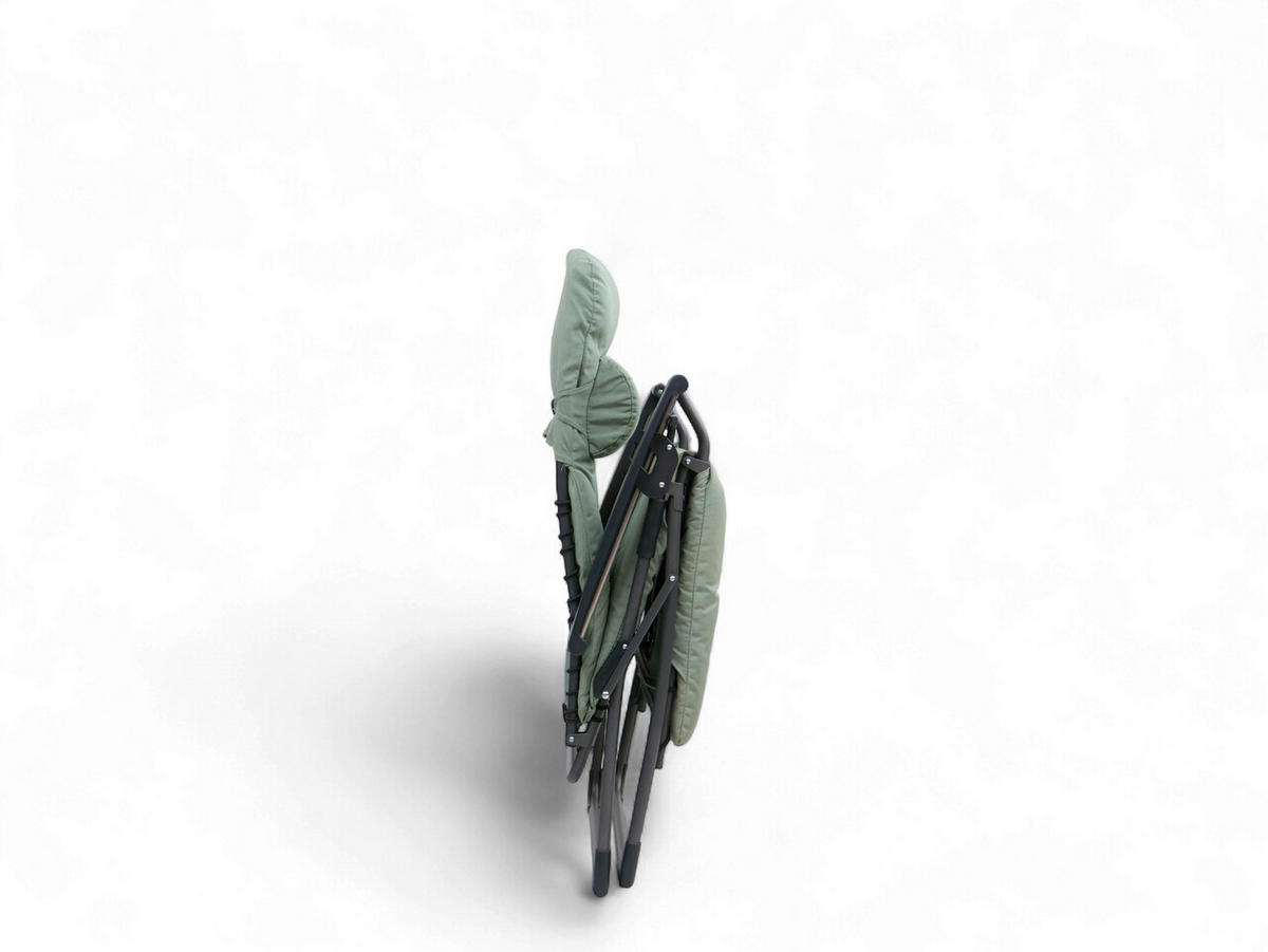 GARTEN-RELAXSESSEL 70/130/80 cm  - Anthrazit/Grün, Basics, Kunststoff/Textil (70/130/80cm)