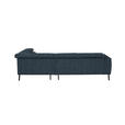 ECKSOFA in Webstoff Blau  280/205 cm  - Blau/Schwarz, Design, Textil/Metall (280/205cm) - Xora