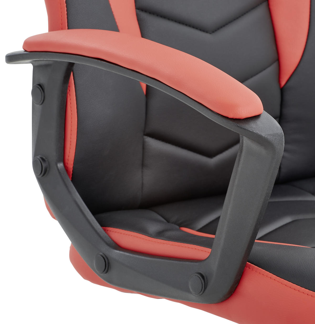 GAMING STOL umetna masa, tekstil rdeča, črna  - rdeča/črna, Design, umetna masa/tekstil (54/93-103/54cm) - Xora