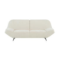3-SITZER-SOFA Chenille Creme  - Creme/Schwarz, Design, Textil/Metall (223/87/96cm) - MID.YOU