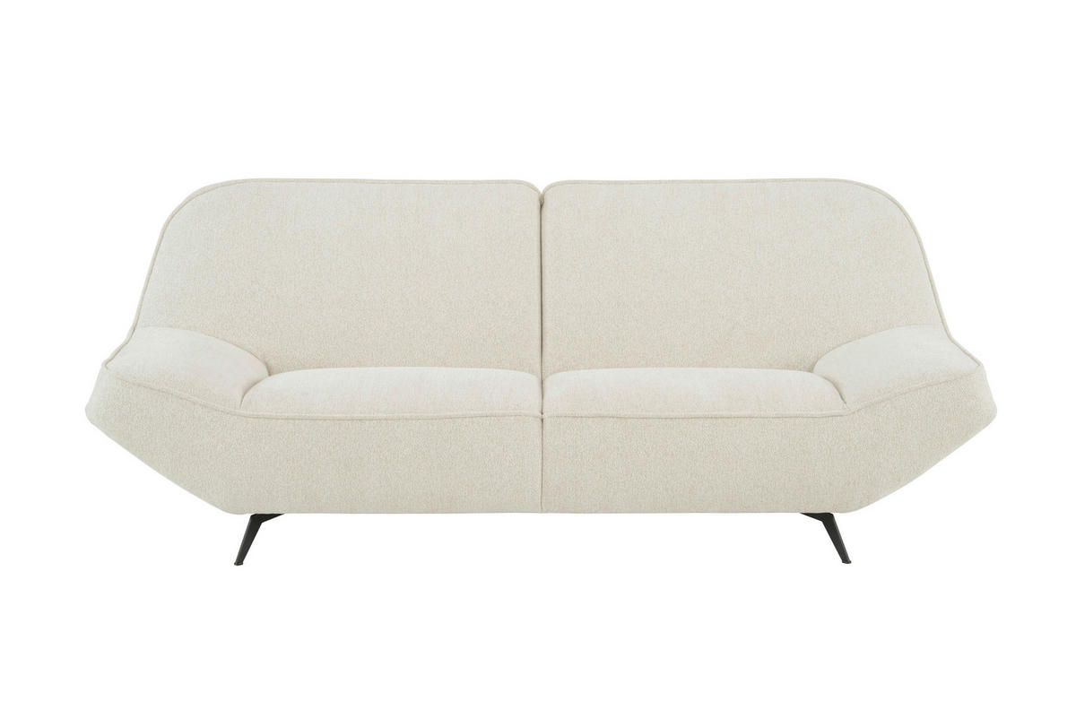 3-SITZER-SOFA Chenille Creme  - Creme/Schwarz, Design, Textil/Metall (223/87/96cm) - MID.YOU