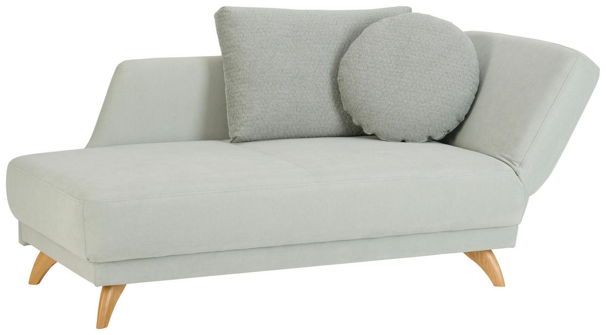 RÉCAMIERE in Flachgewebe Mintgrün  - Eichefarben/Mintgrün, Modern, Holz/Textil (205/74-87/94cm) - Bali