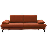 3-SITZER-SOFA in Echtleder Cognac  - Cognac/Schwarz, Design, Leder/Metall (238/86/94cm) - Dieter Knoll