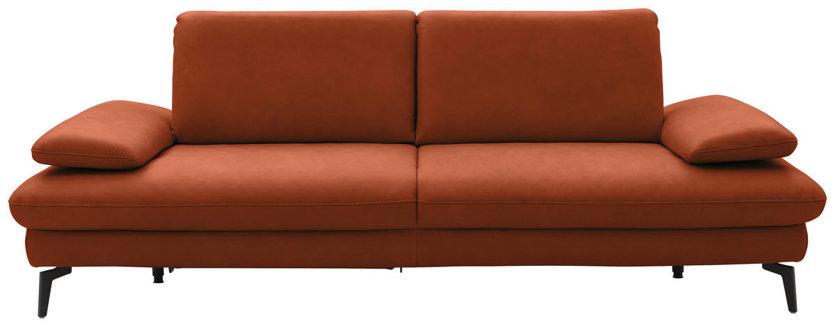 3-SITZER-SOFA in Echtleder Cognac  - Cognac/Schwarz, Design, Leder/Metall (238/86/94cm) - Dieter Knoll