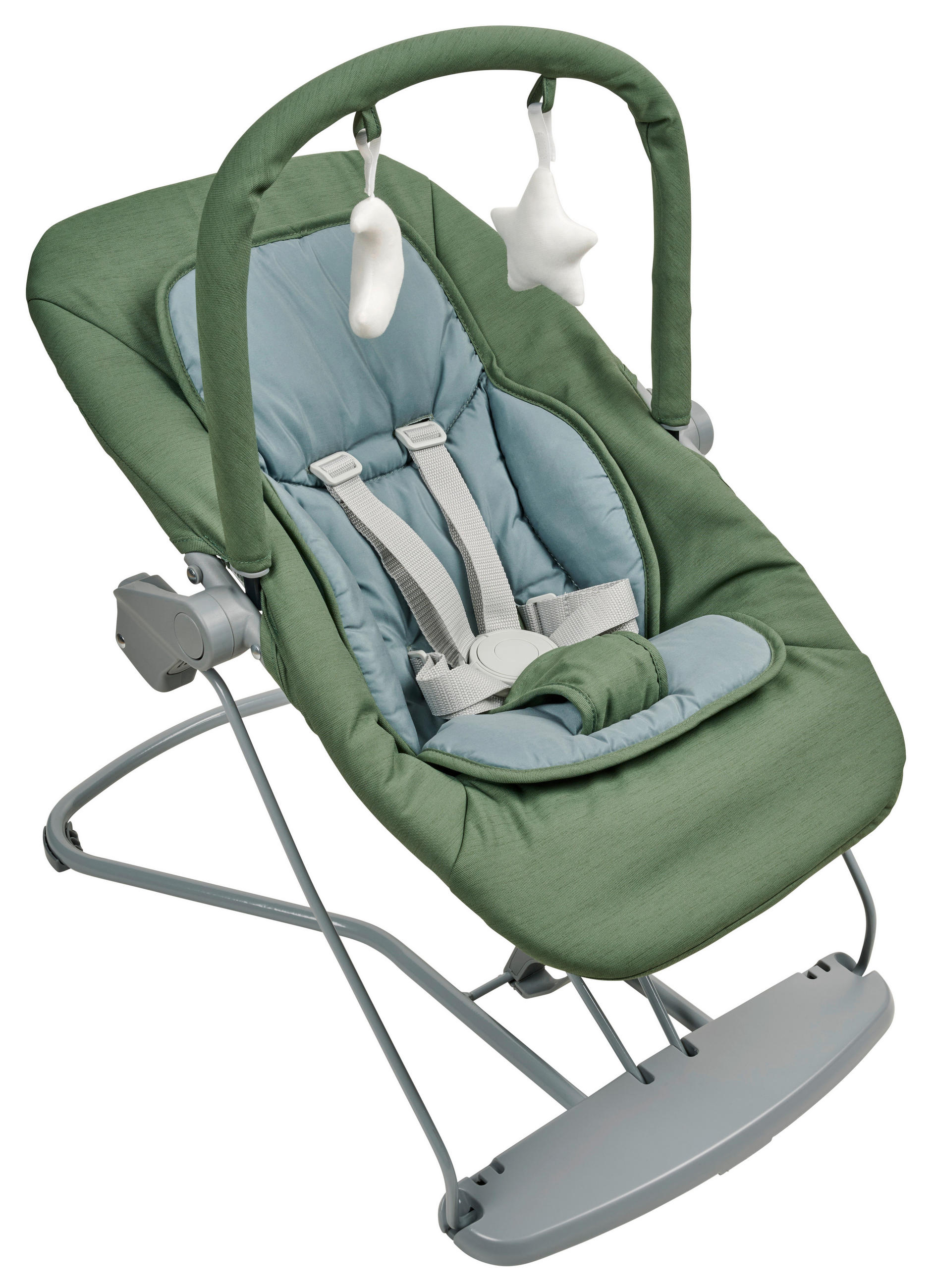 BABYSITTER  - skogsgrön/ljusgrå, Basics, metall/textil (66/45/48-58cm) - My Baby Lou