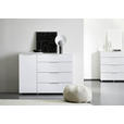 SIDEBOARD  in 135/101/40,5 cm  - Chromfarben/Weiß Hochglanz, Basics, Glas/Holzwerkstoff (135/101/40,5cm) - Voleo
