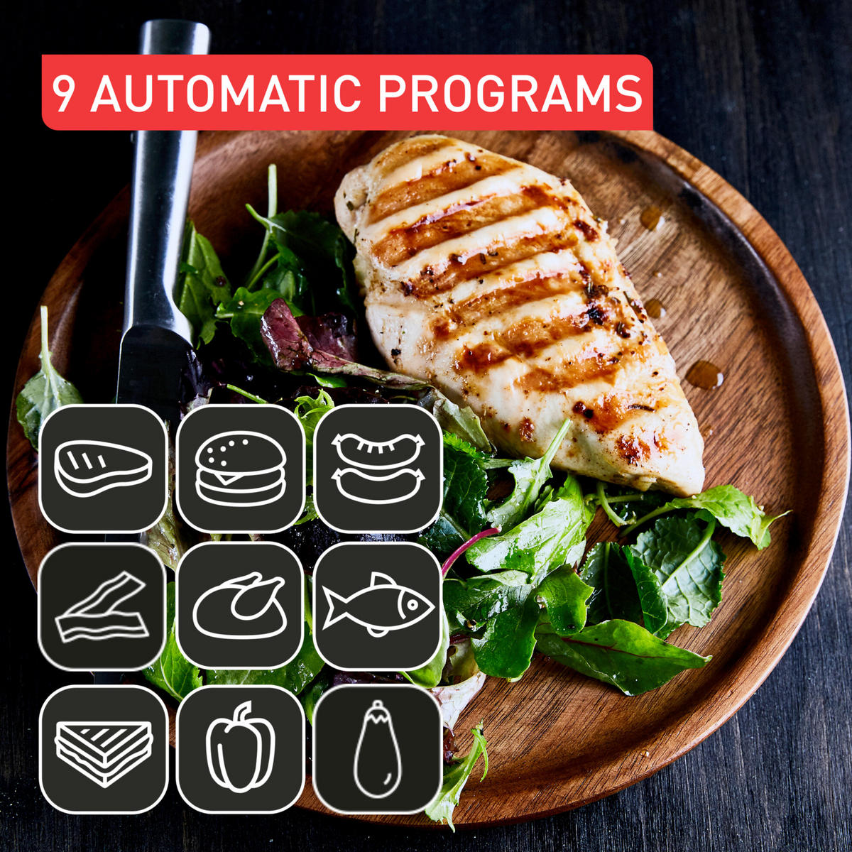 KONTAKTNI ŽAR   - srebrne barve, Basics, kovina (36.5/44.5/17.5cm) - Tefal