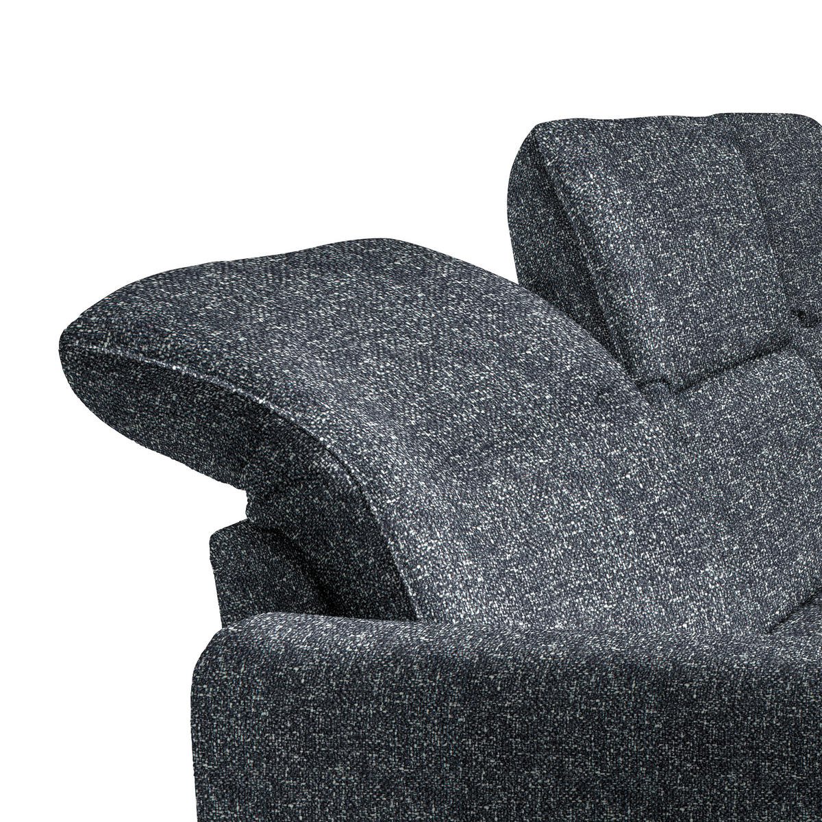 CloseUp von Livetastic ECKSOFA Schwarz Plüsch.