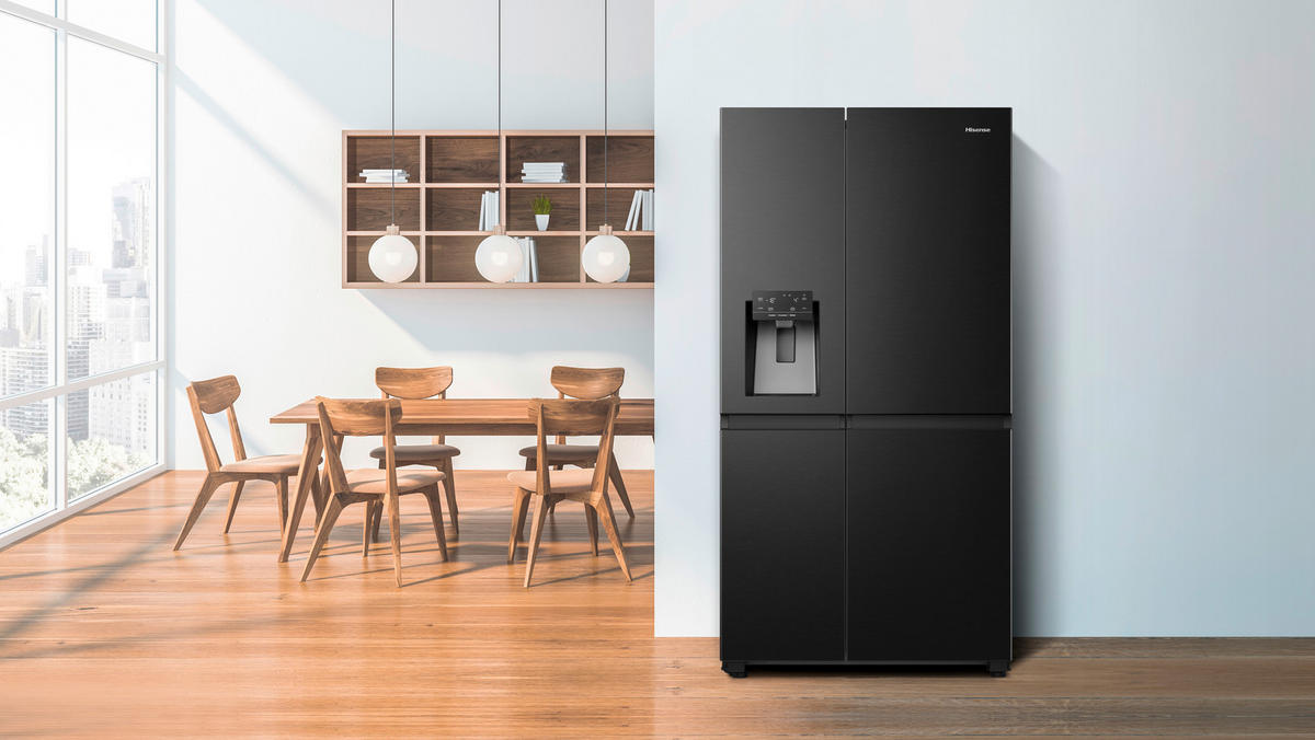 SIDE-BY-SIDE 91/179/73 cm RS818N4TFE  - Schwarz, LIFESTYLE, Metall (91/179/73cm) - Hisense