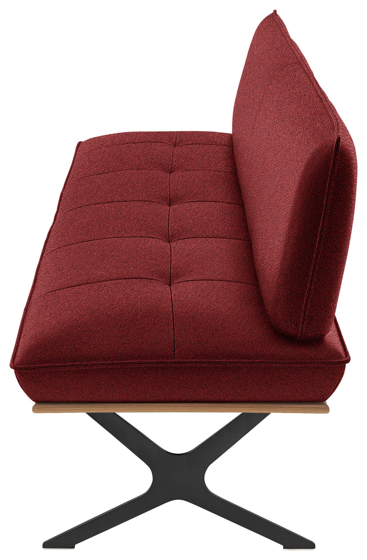 SITZBANK 214/88/66 cm  in Rot, Schwarz, Nussbaumfarben  - Rot/Nussbaumfarben, Design, Holz/Textil (214/88/66cm) - Koinor