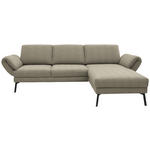 ECKSOFA  in Flachgewebe Sandfarben  255-365/175-224 cm  - Sandfarben/Schwarz, Design, Textil/Metall (255-365/175-224cm) - Dieter Knoll