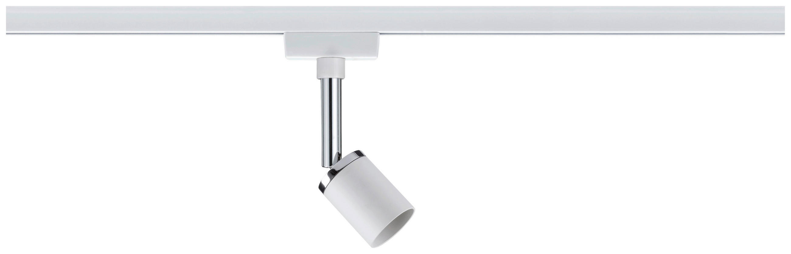 SCHIENENSYSTEM-STRAHLER - Chromfarben/Weiß, Design, Metall (5,8/11/6,6cm) - Paulmann
