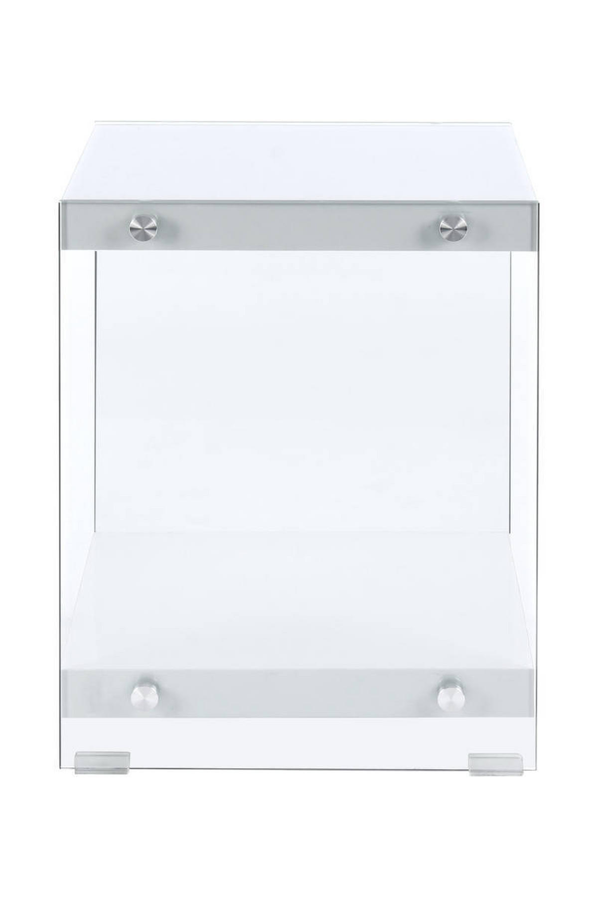 BEISTELLTISCH quadratisch Weiß  - Klar/Weiß, Basics, Glas (35/35/45cm)