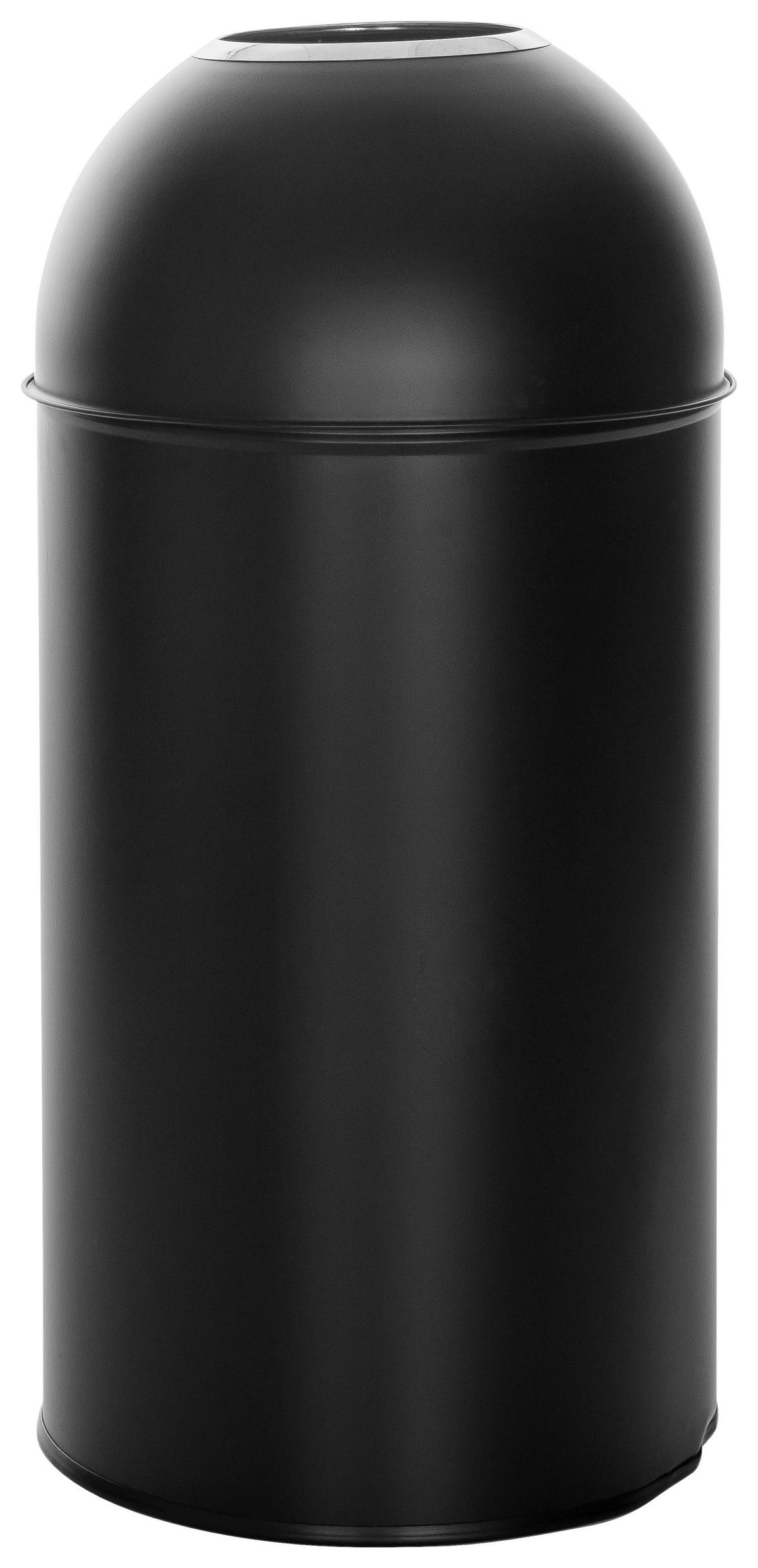ABFALLSAMMLER 50 L  - Silberfarben/Schwarz, Basics, Metall (35,5/72/35,5cm) - MID.YOU