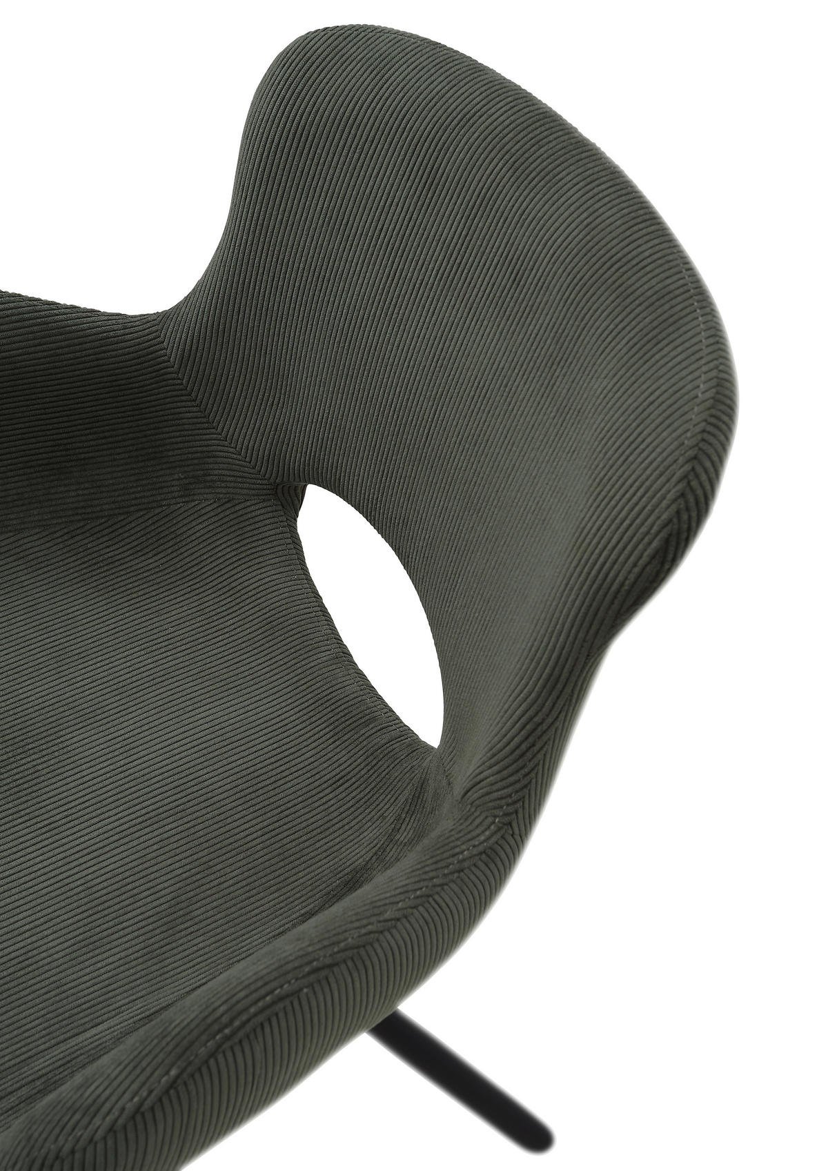 ARMLEHNSTUHL  in Cord  - Schwarz/Grün, Modern, Textil/Metall (58/84,5/62cm) - MID.YOU