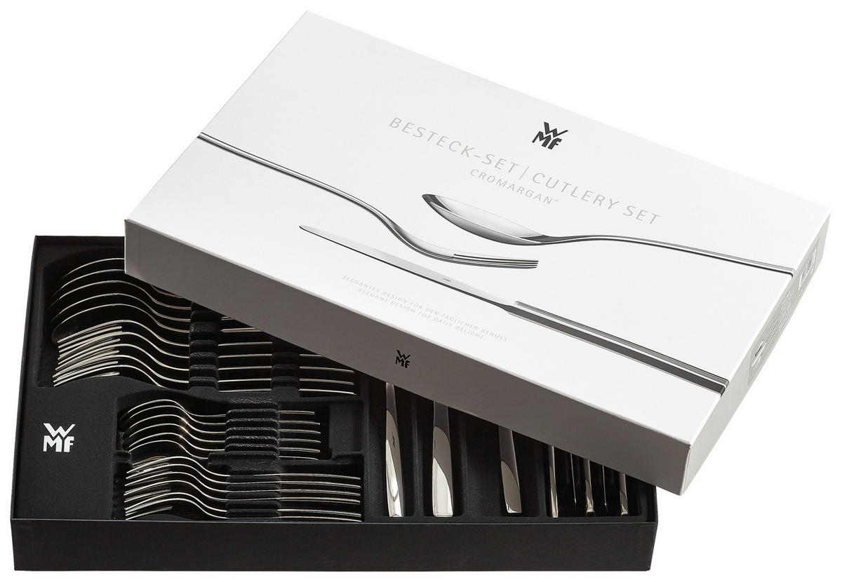 BESTECKSET Palma 30-teilig Edelstahl  - Edelstahlfarben, Design, Metall - WMF