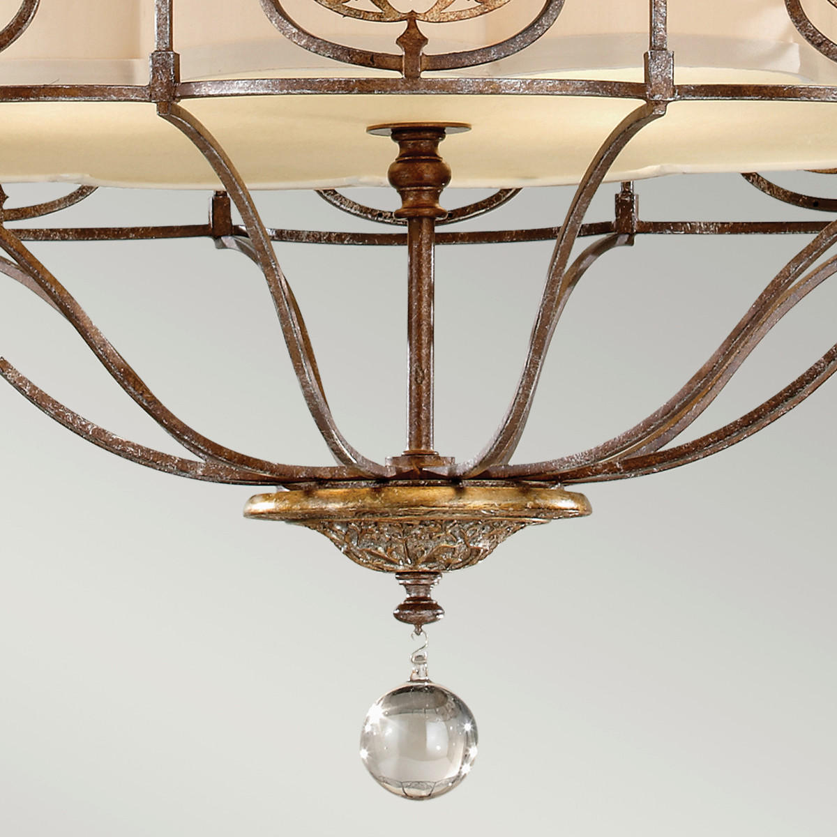 KRONLEUCHTER 81.9/123.7 cm    - Bronzefarben, Konventionell, Glas/Metall (81.9/123.7cm) - Elstead Lighting